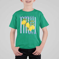 La Dolce Vita Lemon Italian Summer T Shirt For Kid Blue Striped