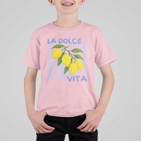 La Dolce Vita Lemon Italian Summer T Shirt For Kid Blue Striped