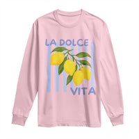 La Dolce Vita Lemon Italian Summer Long Sleeve Shirt Blue Striped