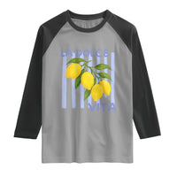 La Dolce Vita Lemon Italian Summer Raglan Shirt Blue Striped