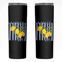 La Dolce Vita Lemon Italian Summer Skinny Tumbler Blue Striped