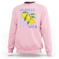 La Dolce Vita Lemon Italian Summer Sweatshirt Blue Striped