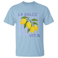 La Dolce Vita Lemon Italian Summer T Shirt Blue Striped