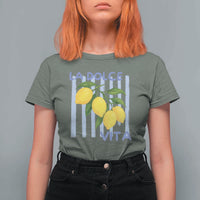 La Dolce Vita Lemon Italian Summer T Shirt For Women Blue Striped