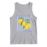 La Dolce Vita Lemon Italian Summer Tank Top Blue Striped