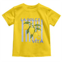 La Dolce Vita Lemon Italian Summer Toddler T Shirt Blue Striped