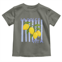 La Dolce Vita Lemon Italian Summer Toddler T Shirt Blue Striped