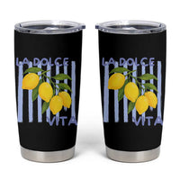 La Dolce Vita Lemon Italian Summer Tumbler Cup Blue Striped