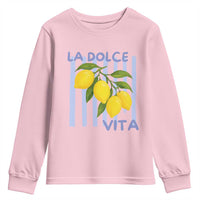 La Dolce Vita Lemon Italian Summer Youth Sweatshirt Blue Striped