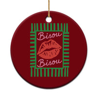 French Bisous Paris Vacation Retro Summer Vibes Ceramic Ornament