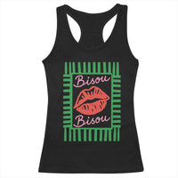 French Bisous Paris Vacation Retro Summer Vibes Racerback Tank Top