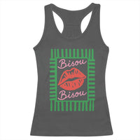 French Bisous Paris Vacation Retro Summer Vibes Racerback Tank Top
