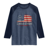 60th Birthday 1966 Limited Edition Raglan Shirt Gifts for 60 Years Old Vintage American Flag