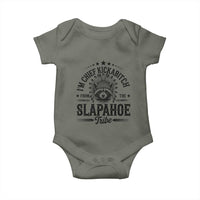 Funny I'm Chief Kickabitch From The Slapahoe Tribe Baby Onesie Native American Racoon - Wonder Print Shop