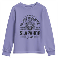Funny I'm Chief Kickabitch From The Slapahoe Tribe Youth Sweatshirt Native American Racoon - Wonder Print Shop