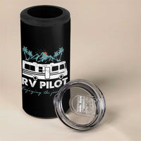 Funny RV Pilot Camping 4 in 1 Can Cooler Tumbler Enjoying The Journey Motorhome Travel Vacation - Wonder Print Shop
