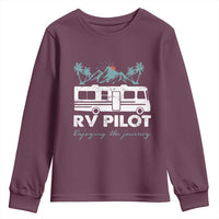 Funny RV Pilot Camping Youth Sweatshirt Enjoying The Journey Motorhome Travel Vacation - Wonder Print Shop