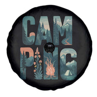 Camping Nature Adventure Campfire Tent Mountains Spare Tire Cover - Wonder Print Shop