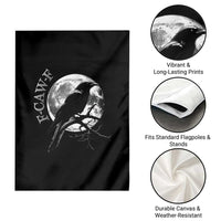 Funny F Caw F Garden Flag Black Crow Moon Gothic Adult Humor - Wonder Print Shop