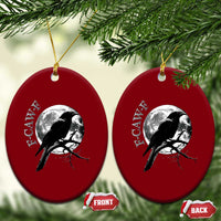 Funny F Caw F Ceramic Ornament Black Crow Moon Gothic Adult Humor - Wonder Print Shop