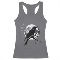 Funny F Caw F Racerback Tank Top Black Crow Moon Gothic Adult Humor - Wonder Print Shop