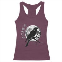 Funny F Caw F Racerback Tank Top Black Crow Moon Gothic Adult Humor - Wonder Print Shop