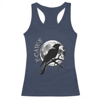 Funny F Caw F Racerback Tank Top Black Crow Moon Gothic Adult Humor - Wonder Print Shop
