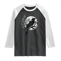 Funny F Caw F Raglan Shirt Black Crow Moon Gothic Adult Humor - Wonder Print Shop