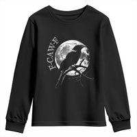 Funny F Caw F Youth Sweatshirt Black Crow Moon Gothic Adult Humor - Wonder Print Shop