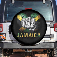 Jamaica One Love Spare Tire Cover Rasta Reggae Punching Hand Jamaican Flag - Wonder Print Shop