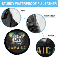 Jamaica One Love Spare Tire Cover Rasta Reggae Punching Hand Jamaican Flag - Wonder Print Shop