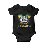 Jamaica One Love Baby Onesie Rasta Reggae Punching Hand Jamaican Flag - Wonder Print Shop