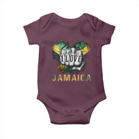 Jamaica One Love Baby Onesie Rasta Reggae Punching Hand Jamaican Flag - Wonder Print Shop
