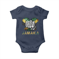 Jamaica One Love Baby Onesie Rasta Reggae Punching Hand Jamaican Flag - Wonder Print Shop