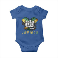 Jamaica One Love Baby Onesie Rasta Reggae Punching Hand Jamaican Flag - Wonder Print Shop