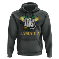 Jamaica One Love Hoodie Rasta Reggae Punching Hand Jamaican Flag - Wonder Print Shop