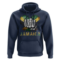 Jamaica One Love Hoodie Rasta Reggae Punching Hand Jamaican Flag - Wonder Print Shop