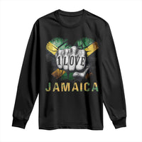 Jamaica One Love Long Sleeve Shirt Rasta Reggae Punching Hand Jamaican Flag - Wonder Print Shop