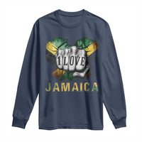 Jamaica One Love Long Sleeve Shirt Rasta Reggae Punching Hand Jamaican Flag - Wonder Print Shop