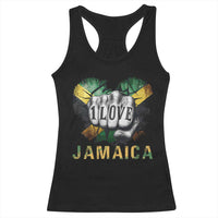 Jamaica One Love Racerback Tank Top Rasta Reggae Punching Hand Jamaican Flag - Wonder Print Shop