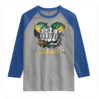 Jamaica One Love Raglan Shirt Rasta Reggae Punching Hand Jamaican Flag - Wonder Print Shop