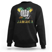 Jamaica One Love Sweatshirt Rasta Reggae Punching Hand Jamaican Flag - Wonder Print Shop