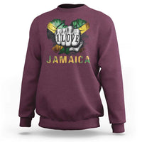 Jamaica One Love Sweatshirt Rasta Reggae Punching Hand Jamaican Flag - Wonder Print Shop
