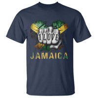Jamaica One Love T Shirt Rasta Reggae Punching Hand Jamaican Flag - Wonder Print Shop