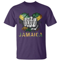 Jamaica One Love T Shirt Rasta Reggae Punching Hand Jamaican Flag - Wonder Print Shop