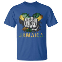 Jamaica One Love T Shirt Rasta Reggae Punching Hand Jamaican Flag - Wonder Print Shop