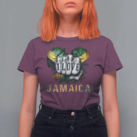 Jamaica One Love T Shirt For Women Rasta Reggae Punching Hand Jamaican Flag - Wonder Print Shop