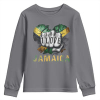 Jamaica One Love Youth Sweatshirt Rasta Reggae Punching Hand Jamaican Flag - Wonder Print Shop