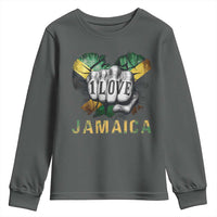 Jamaica One Love Youth Sweatshirt Rasta Reggae Punching Hand Jamaican Flag - Wonder Print Shop