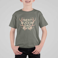 Funny Best Buckin Dad Ever T Shirt For Kid Deer Hunting Father's Day - Wonder Print Shop